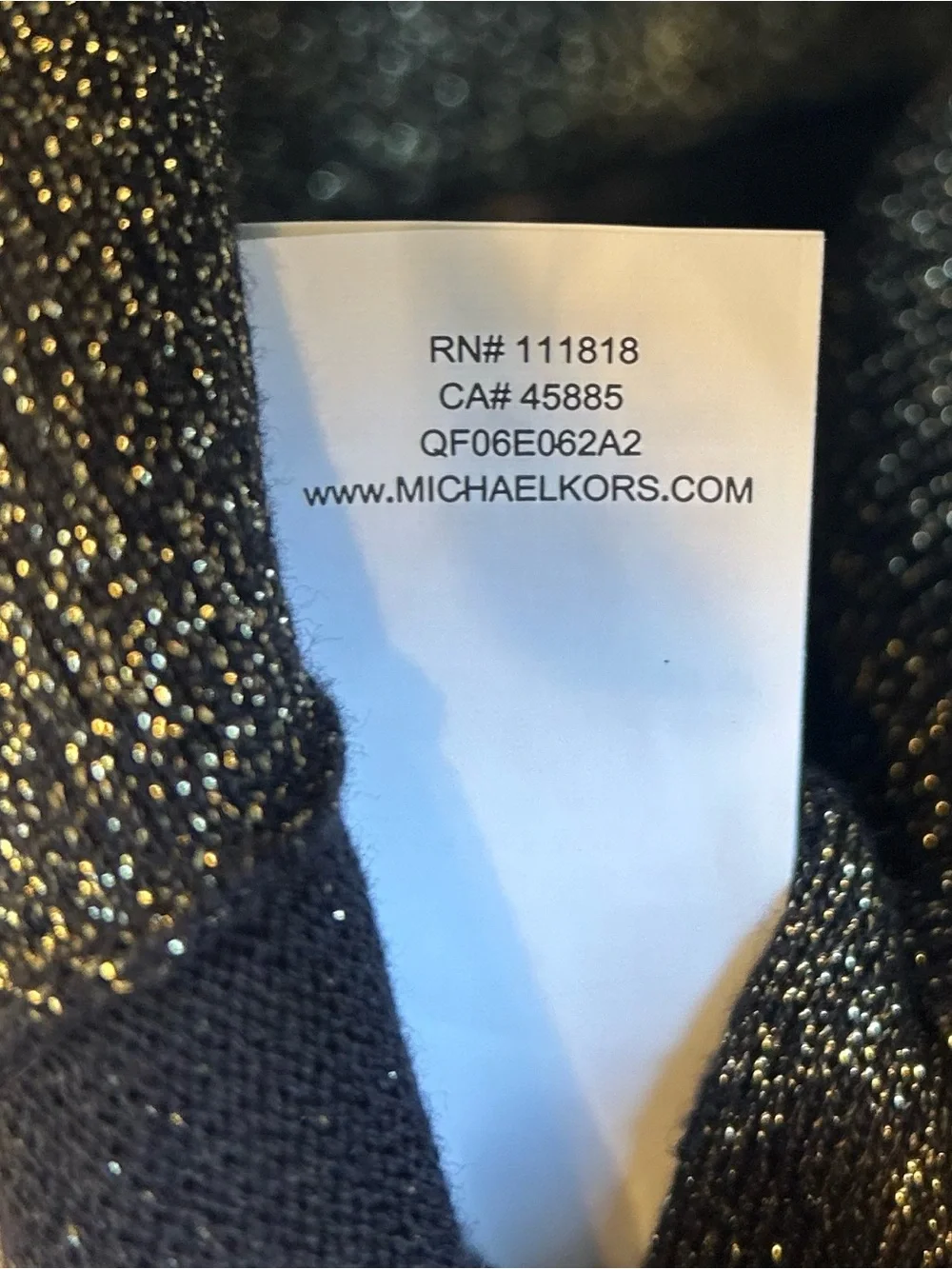 Michael Kors Women’s Long Sleeve Black Sparkle Dressy top / Size Large